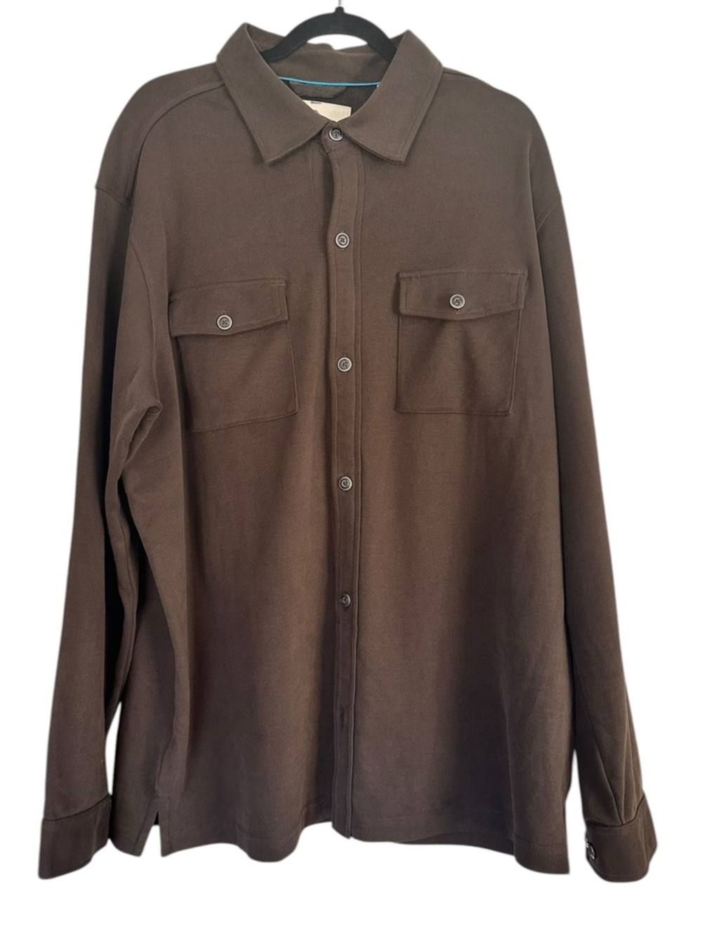 Tommy Bahama Men’s Brown Pima Cotton Long Sleeve Button Down Shirt Size XL